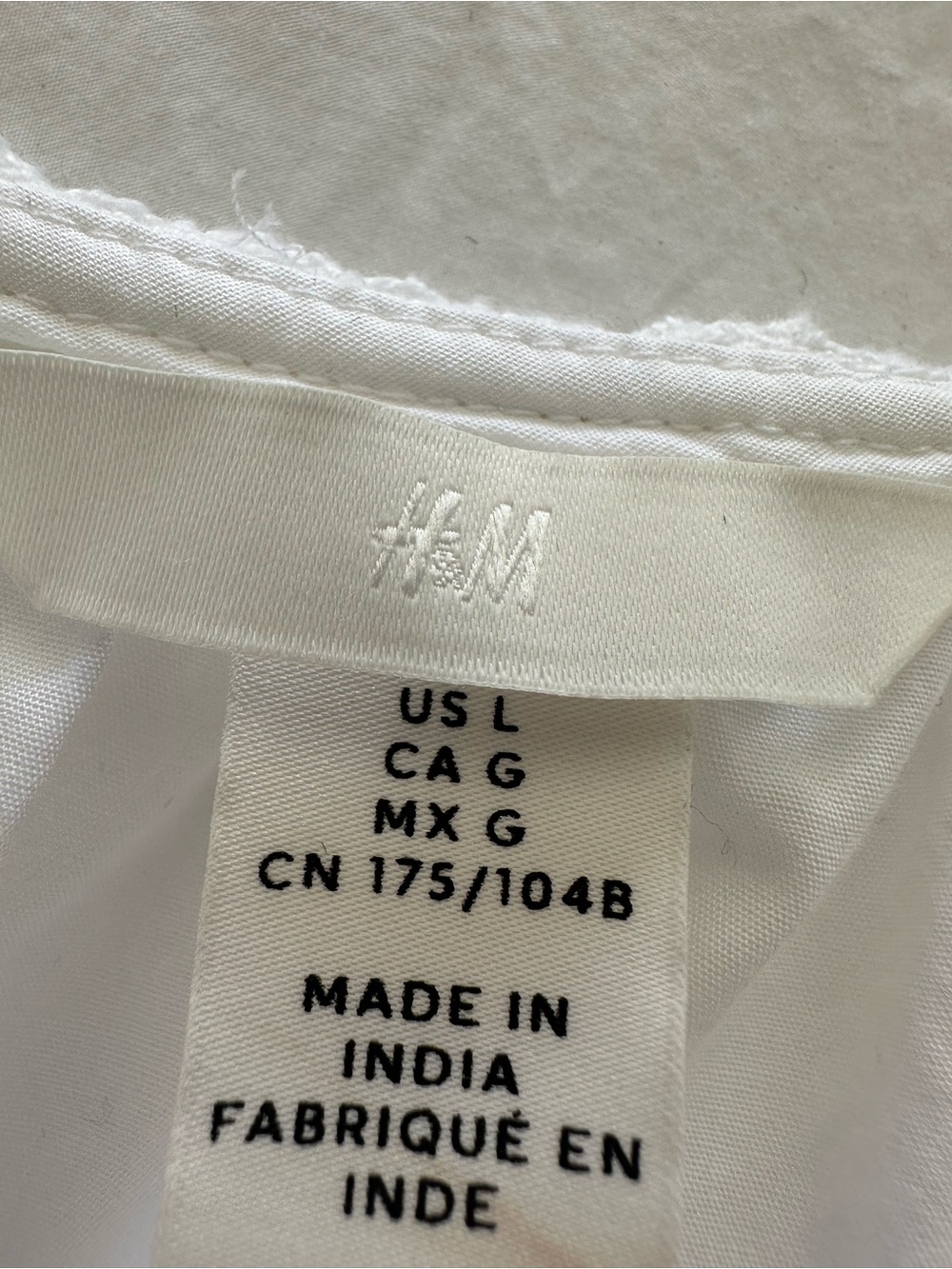 H&M White Square-Neck Puff Sleeve Peplum Top, size large - Picture 9 of 10